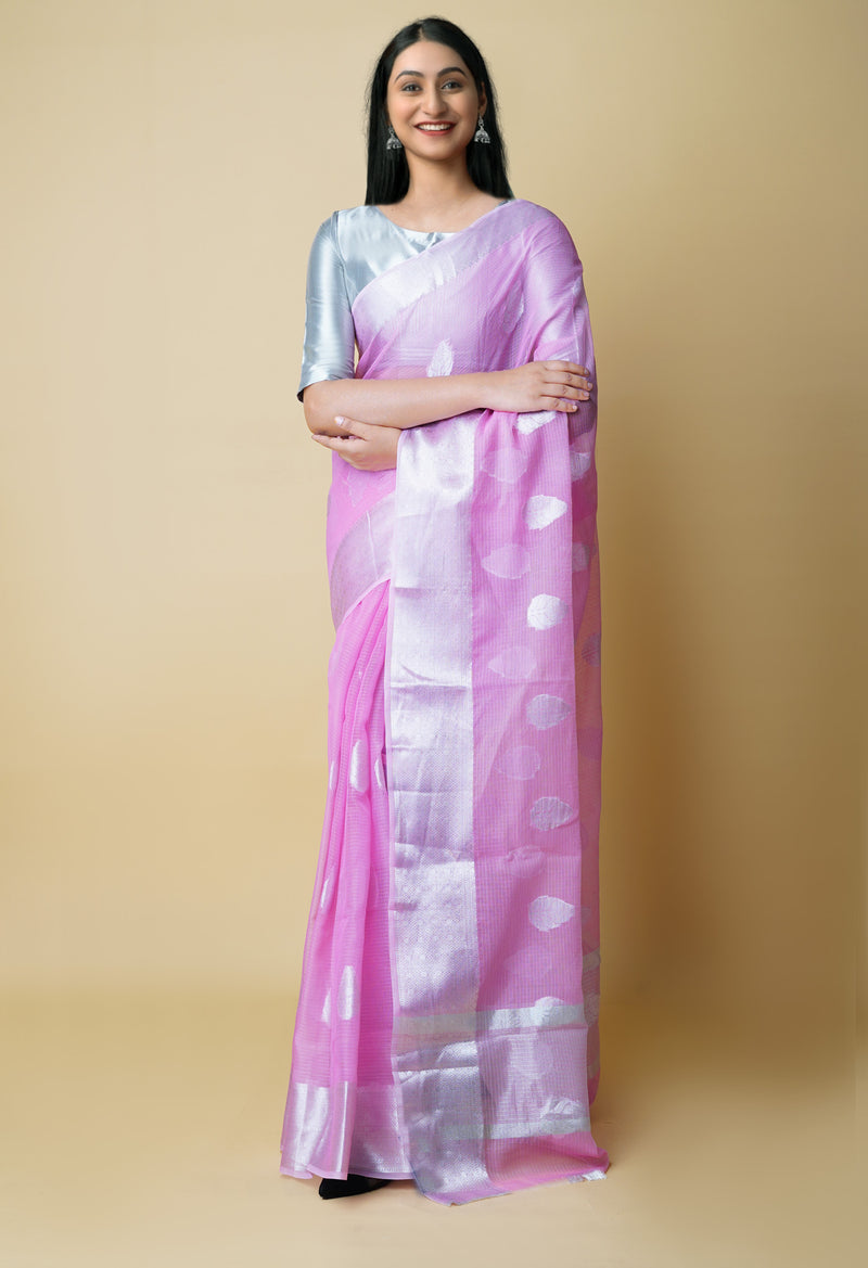 Pink Pure  Banarasi Kota Cotton Saree-UNM73080