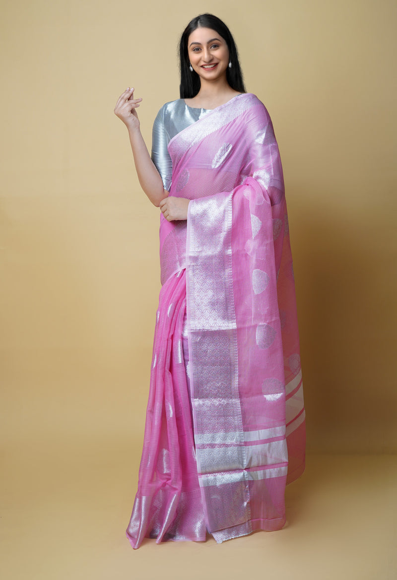 Pink Pure  Banarasi Kota Cotton Saree-UNM73081