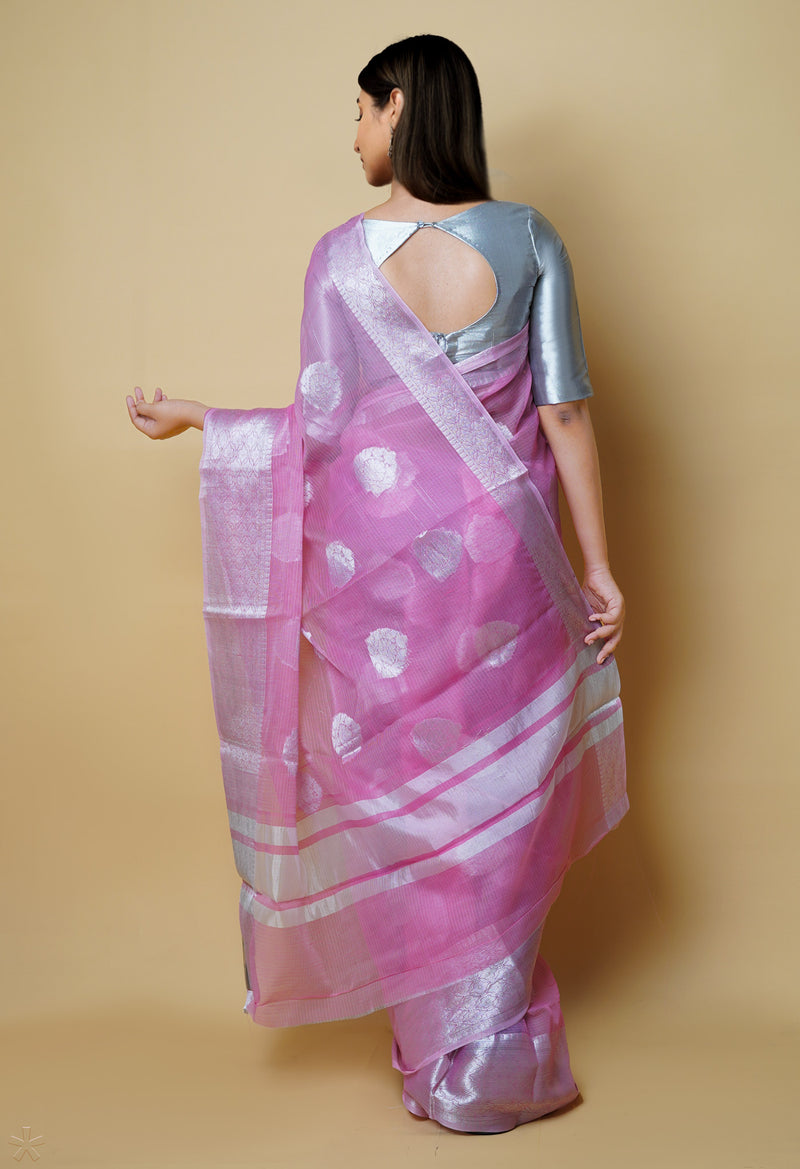 Pink Pure  Banarasi Kota Cotton Saree-UNM73081