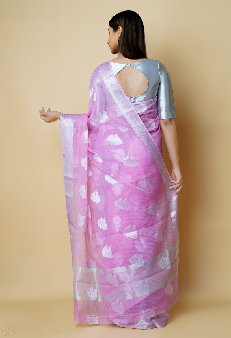 Pink Pure  Banarasi Kota Cotton Saree-UNM73082