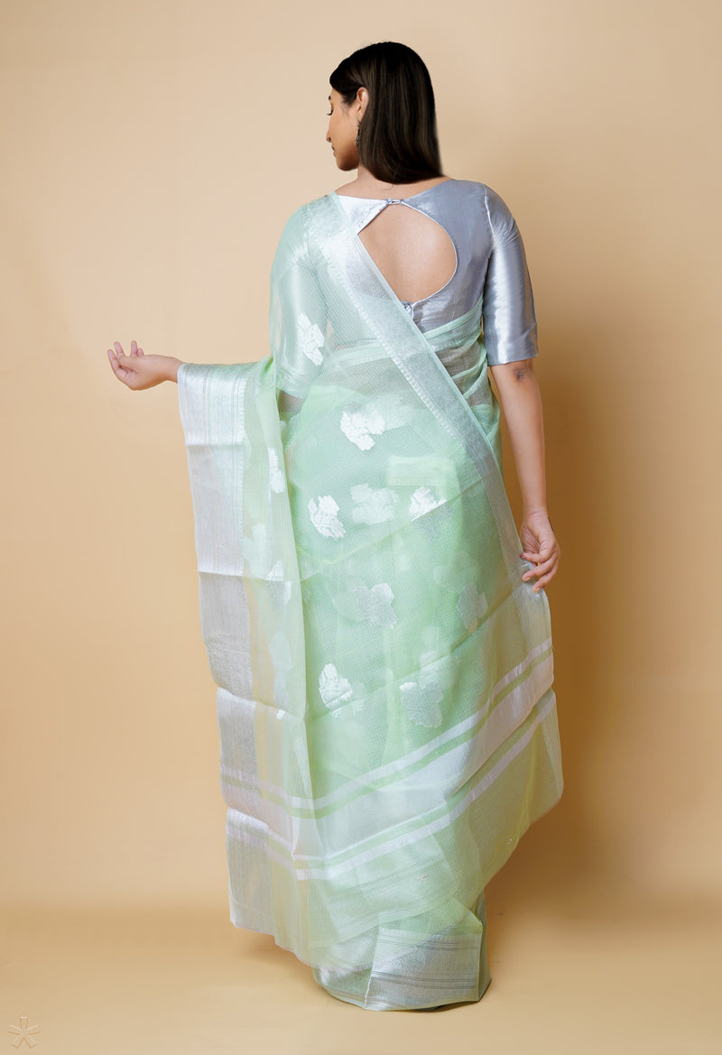 Green Pure  Banarasi Kota Cotton Saree-UNM73084