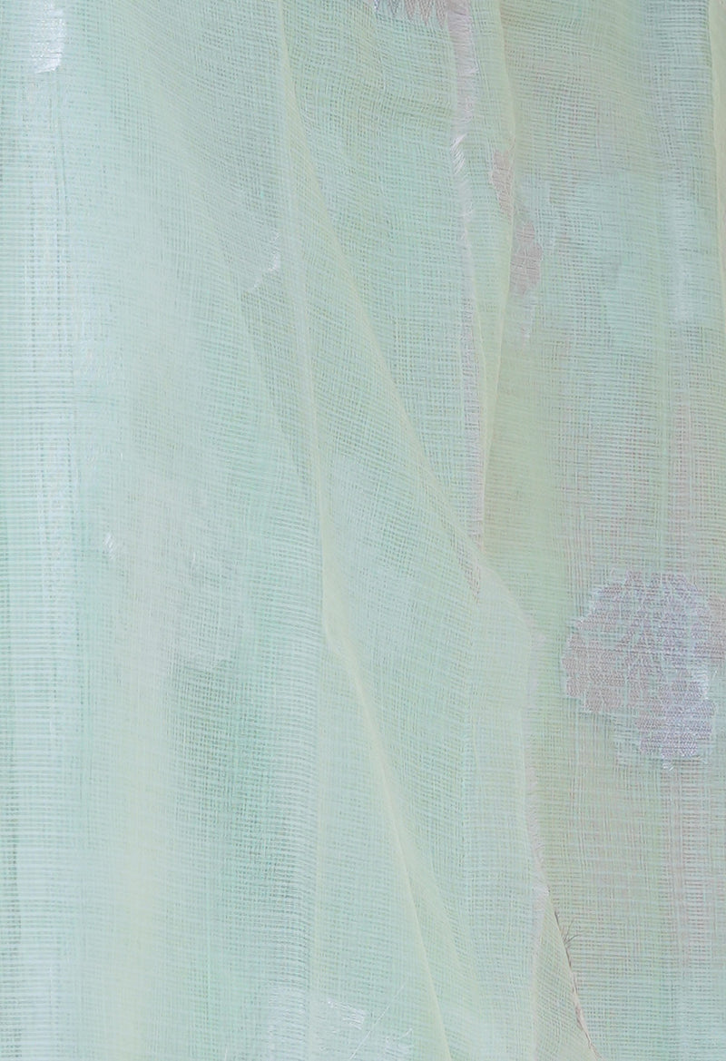 Green Pure  Banarasi Kota Cotton Saree-UNM73084
