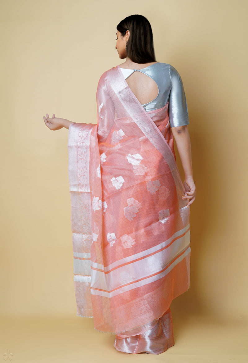 Orange Pure  Banarasi Kota Cotton Saree-UNM73088