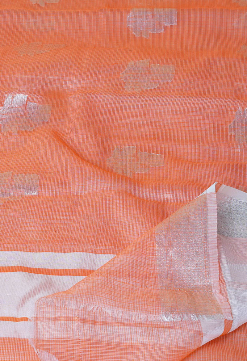 Orange Pure  Banarasi Kota Cotton Saree-UNM73088