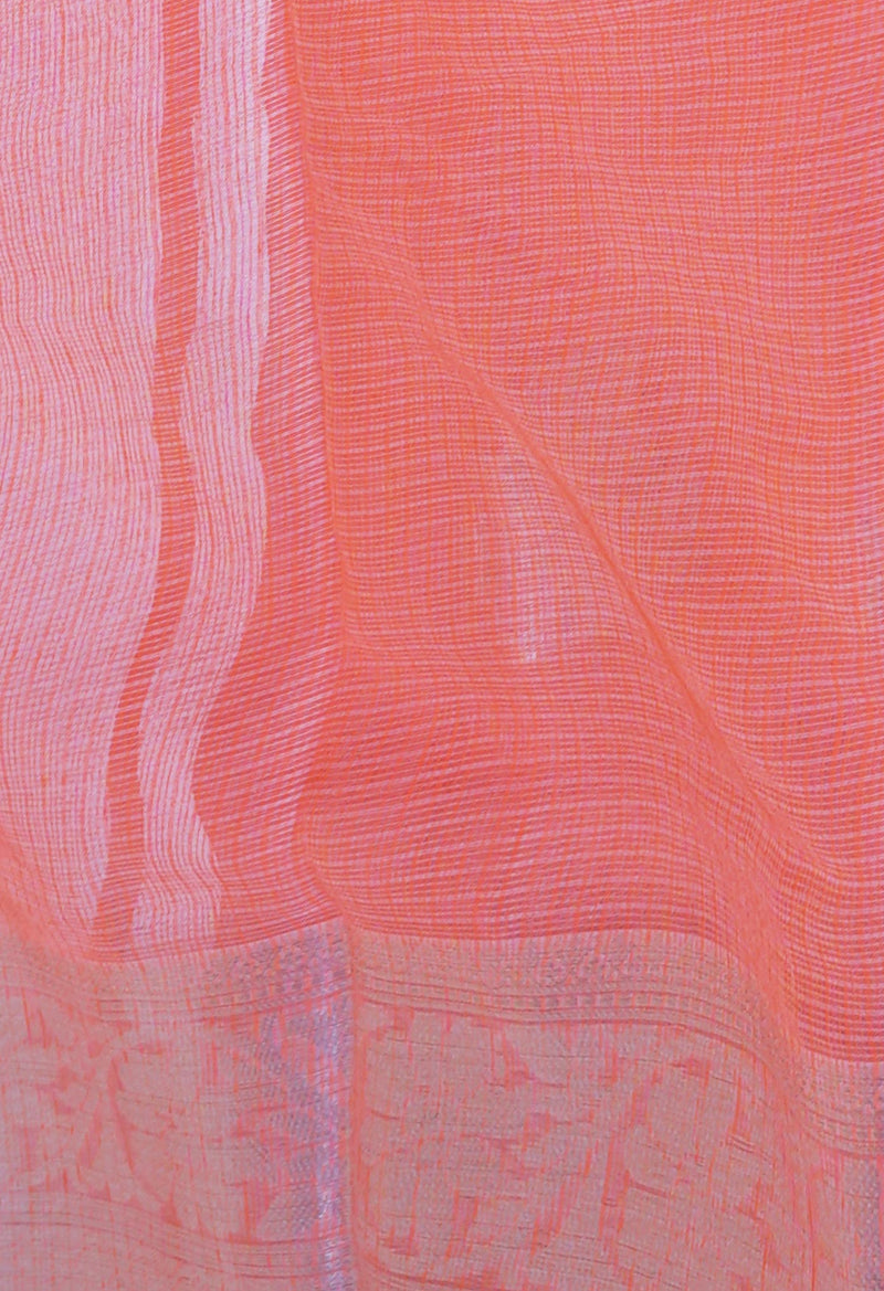 Orange Pure  Banarasi Kota Cotton Saree-UNM73088