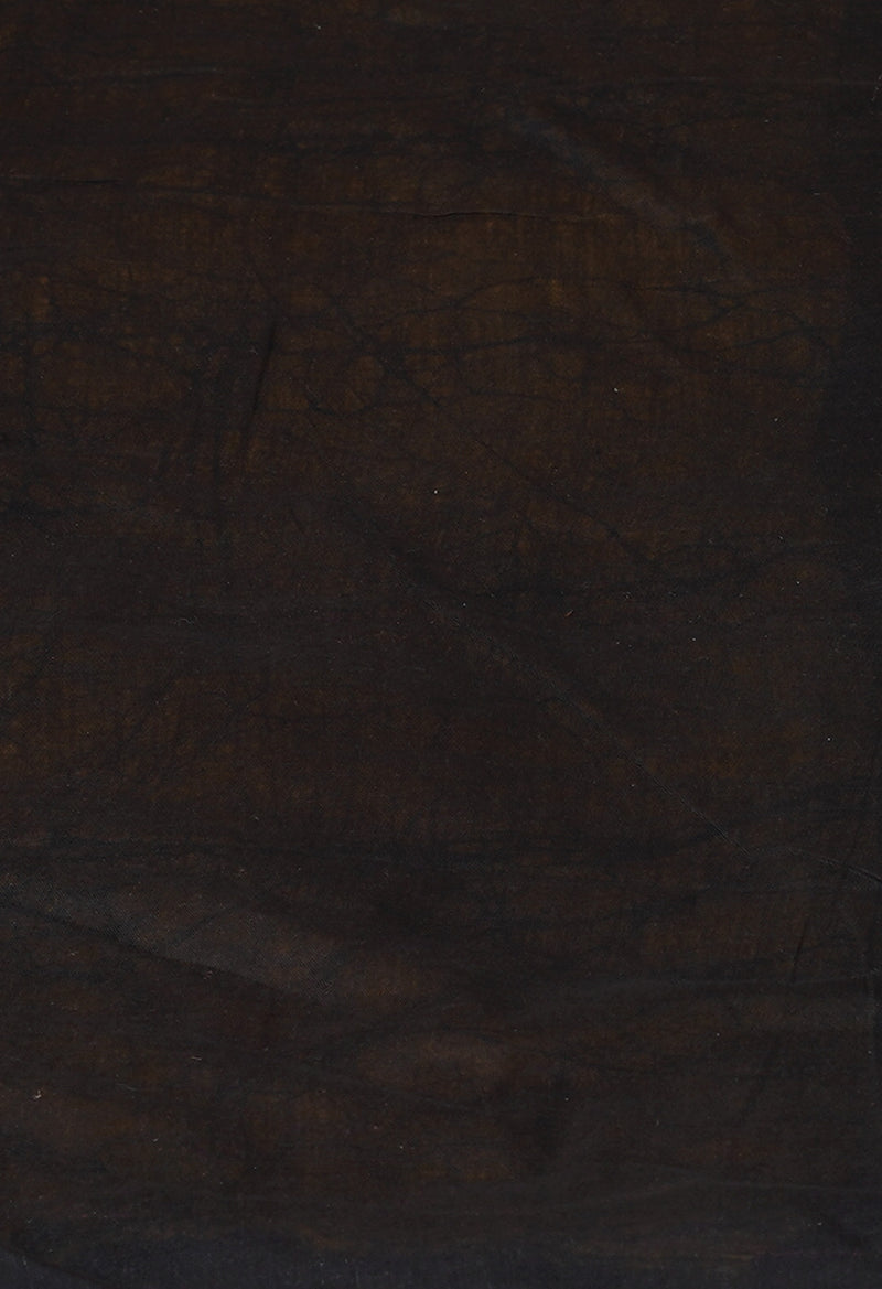Black-Yellow Pure  Hand Batik Mulmul Cotton Saree-UNM73116