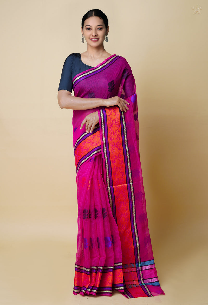 Pink Pure  Embroidery Kota Cotton Saree-UNM73227