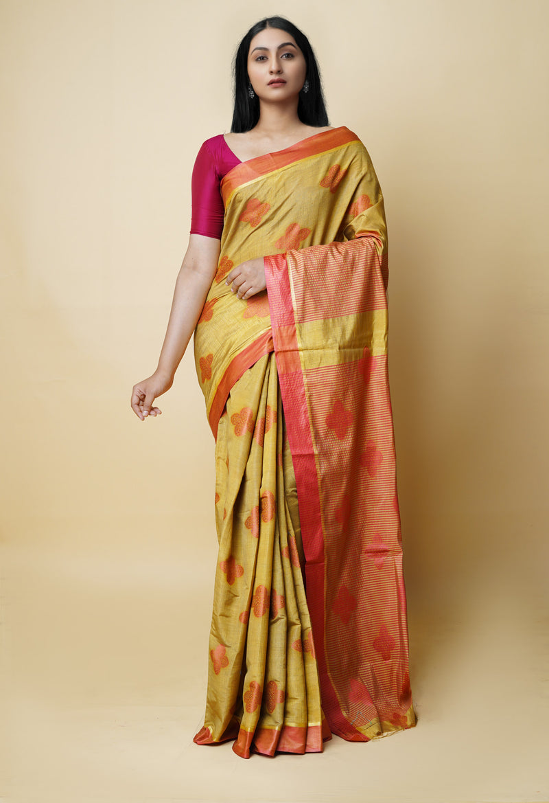 Ecru Brown  Fancy Printed Bangalore Silk Saree-UNM73240