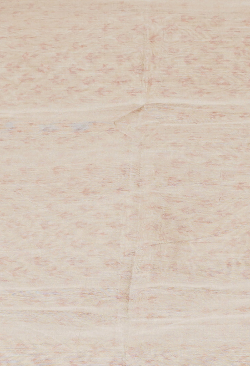 Cream Pure  Dyed Printed Chanderi Sico Saree-UNM73350