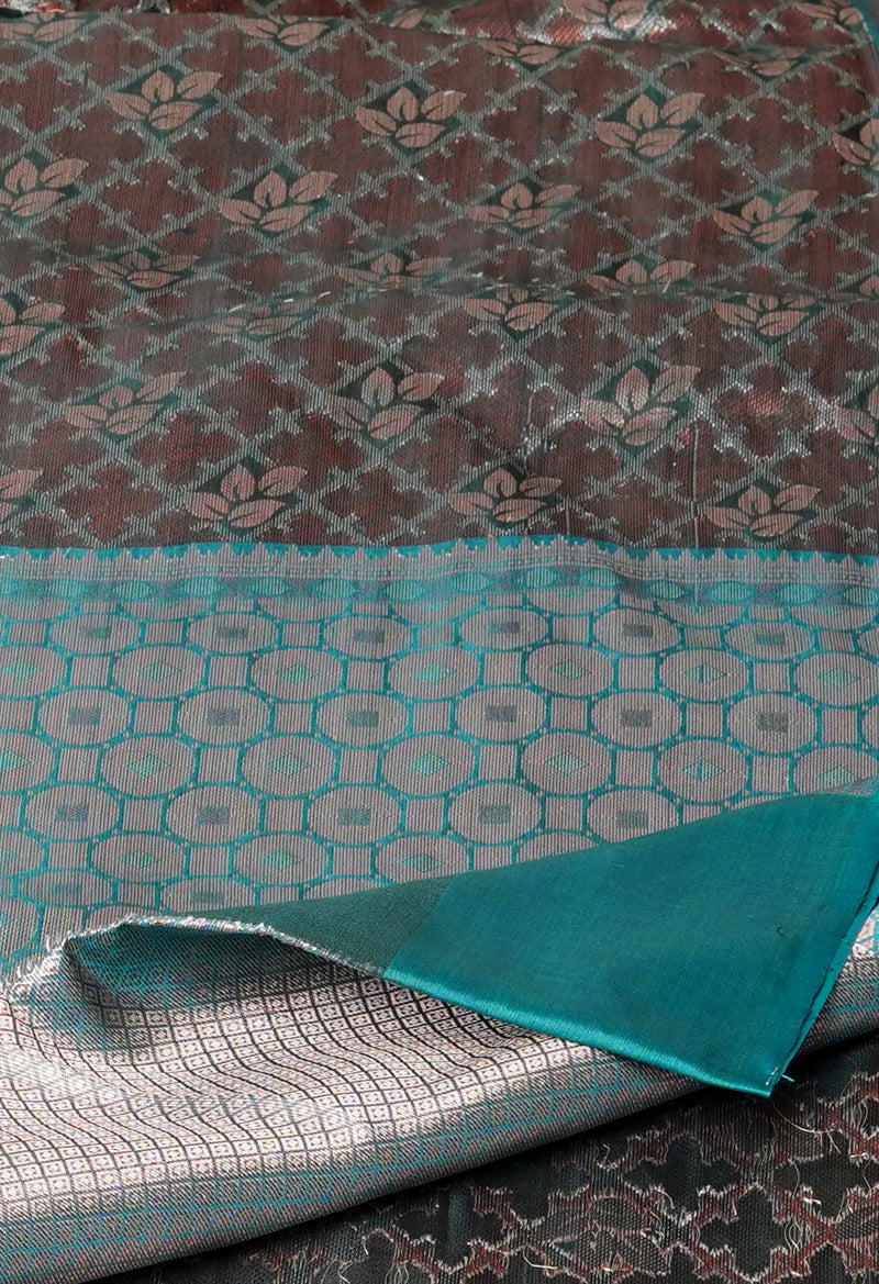 Green  Brocade Banarasi Sico Saree-UNM73372