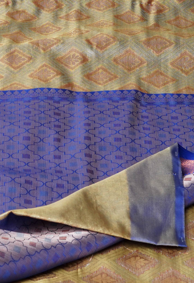 Cream  Brocade Banarasi Sico Saree-UNM73383