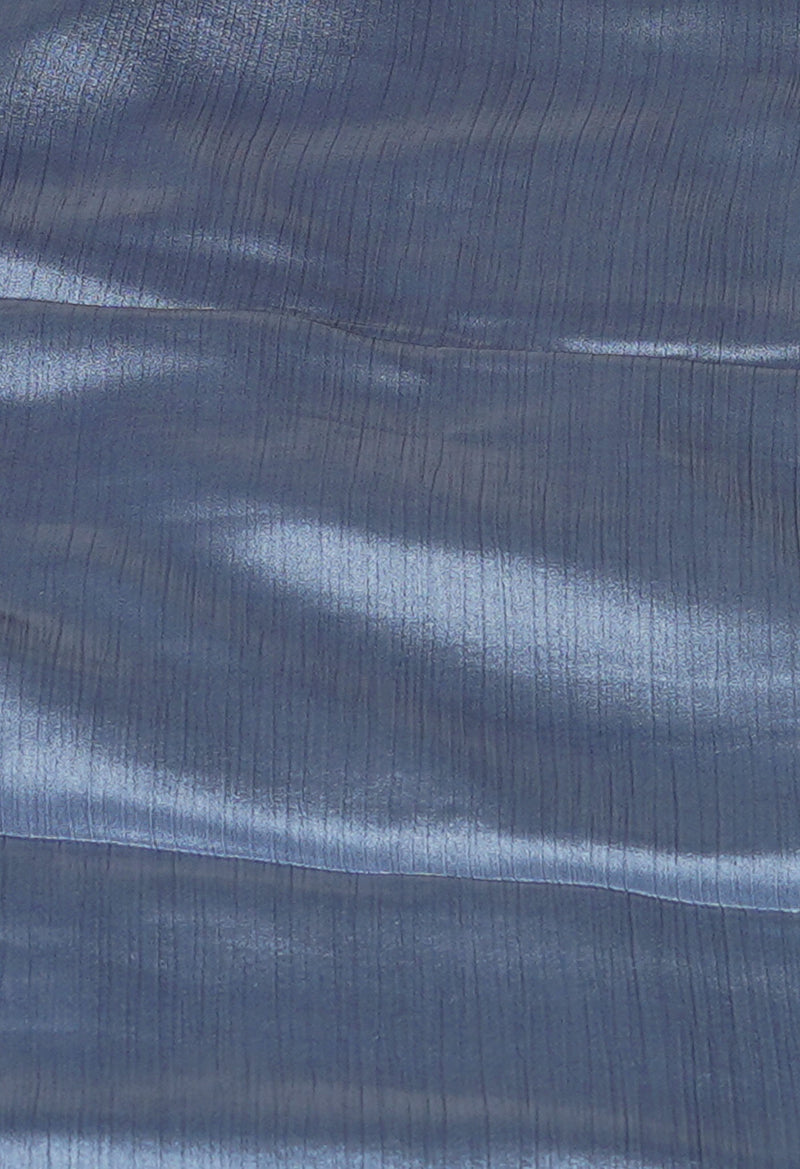 Blue Pure  Block Printed Soft Silk Saree-UNM73439