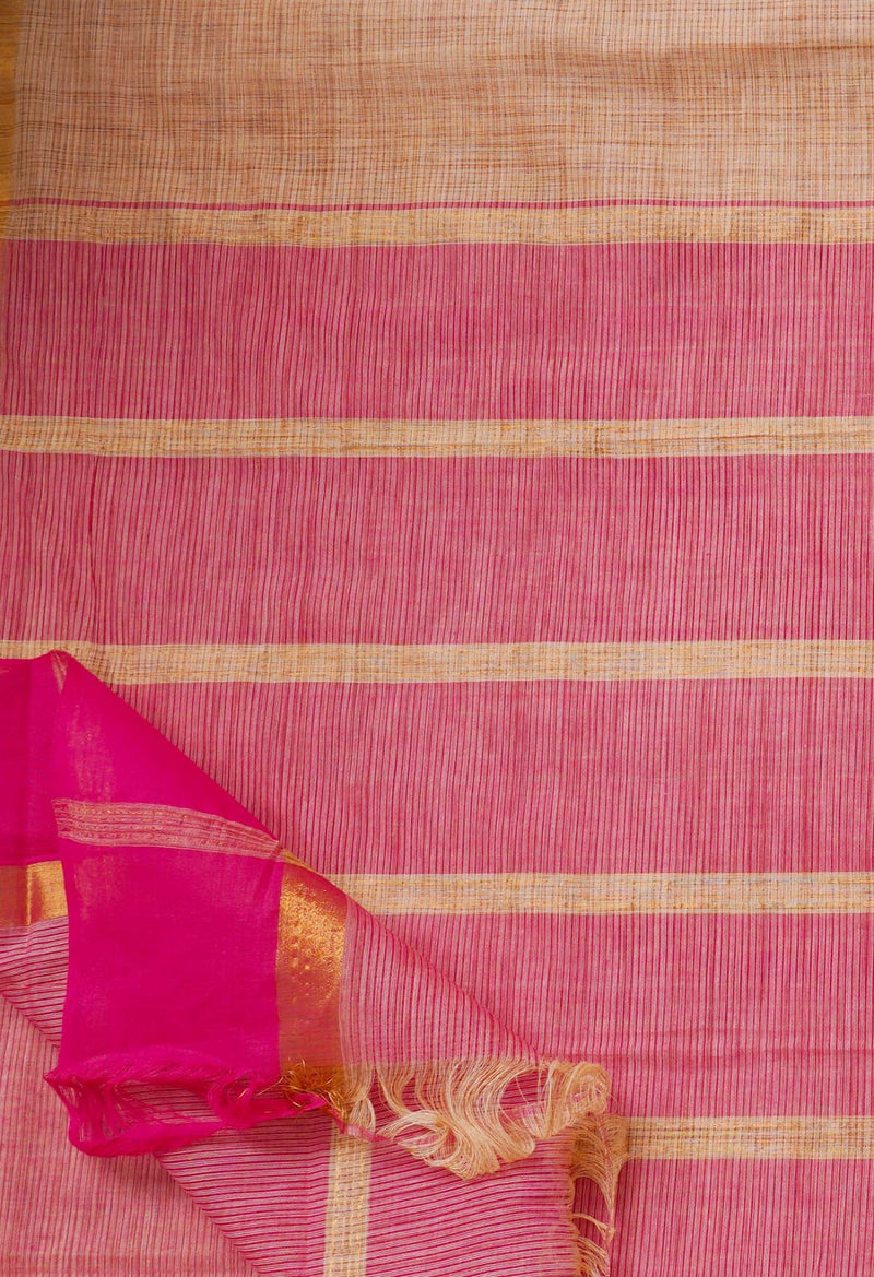 Cream Pure Mangalgiri Cotton Saree-UNM73519