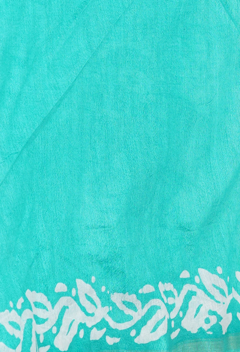 Pink-Green Pure  Batik Printed Chanderi Sico Saree-UNM73582