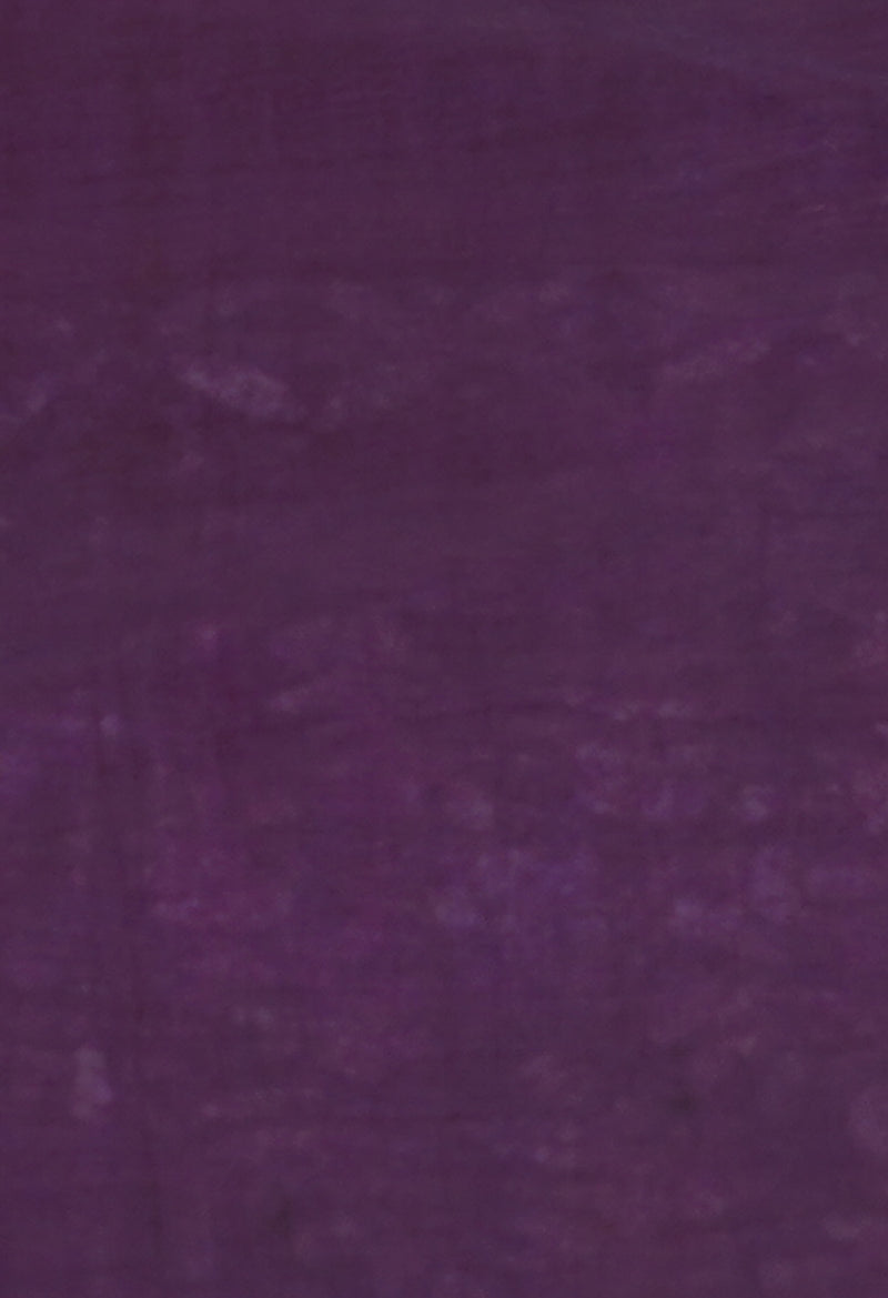 Green-Dark Purple  Pure  Batik Printed Chanderi Sico Saree-UNM73591