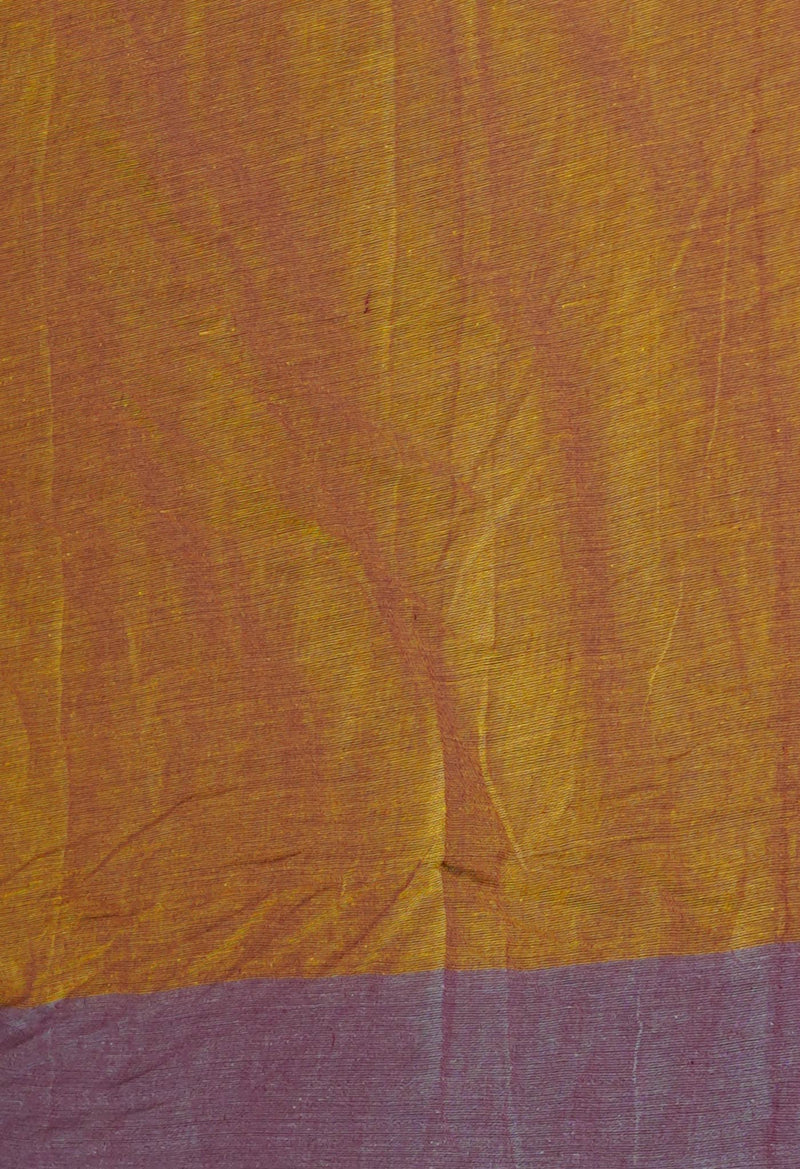 Yellow-Grey Pure  Double Shade Plain  Mangalagiri Cotton Saree-UNM73610