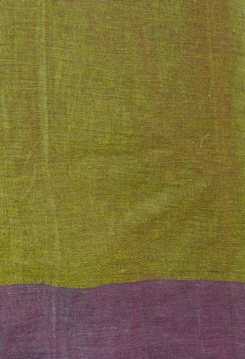 Parrot Green-Blue Pure  Double Shade Plain  Mangalagiri Cotton Saree-UNM73614