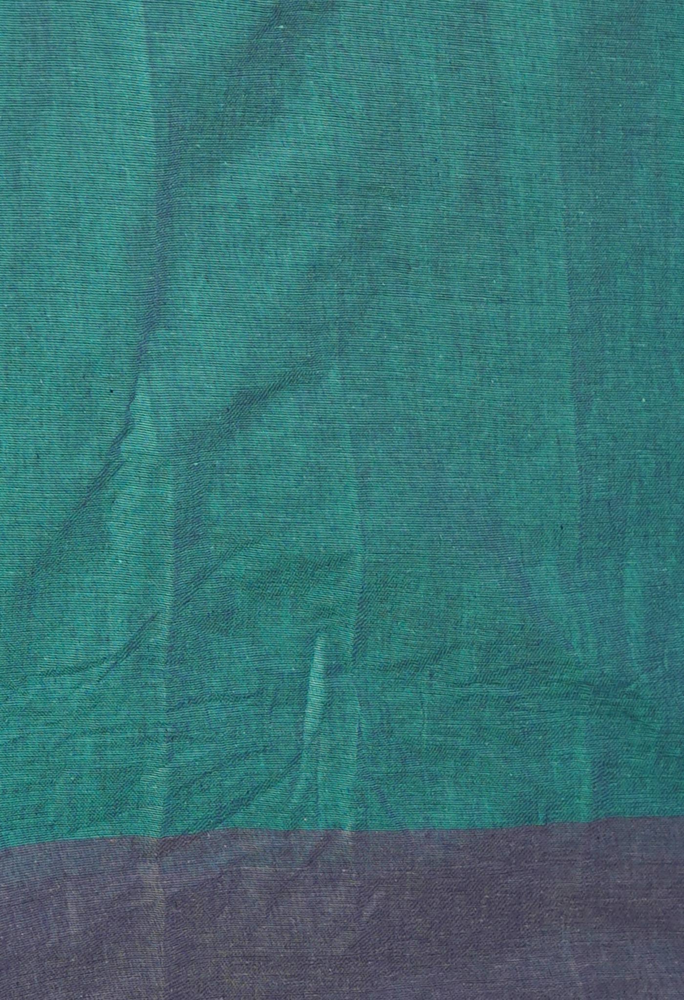 Pastel Green-Blue Pure Plain Mangalagiri Cotton Saree