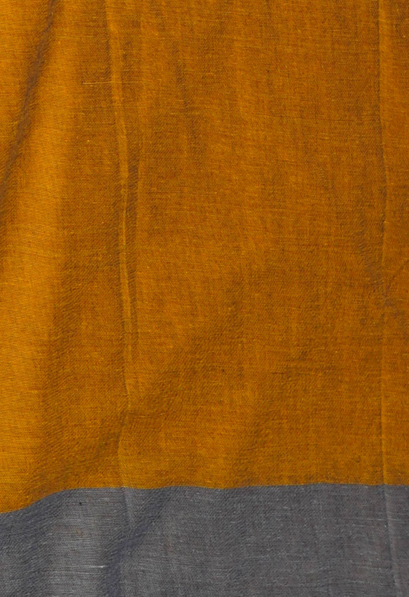Yellow Pure Plain Mangalagiri Cotton Saree