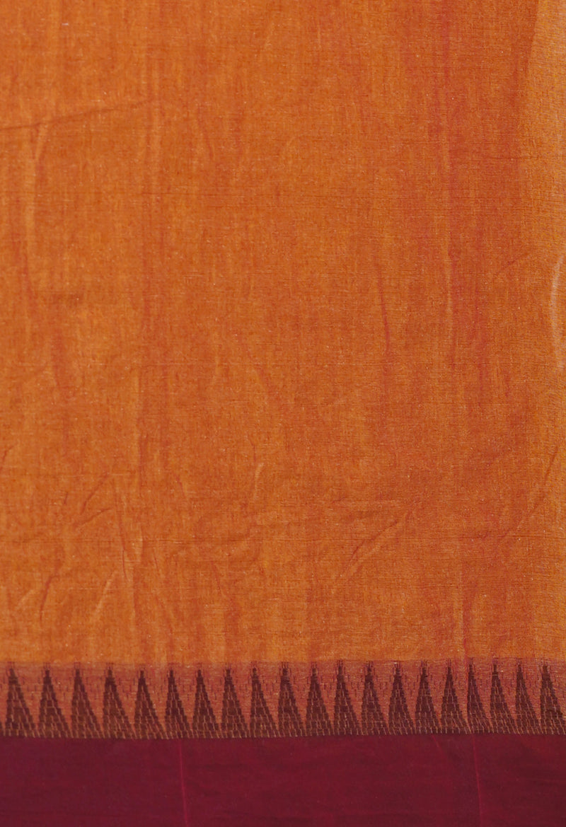 Yellow  Plain Chettinad Cotton Saree-UNM73626