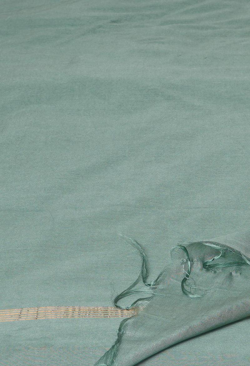 Green  Plain Chanderi Sico Saree-UNM73646