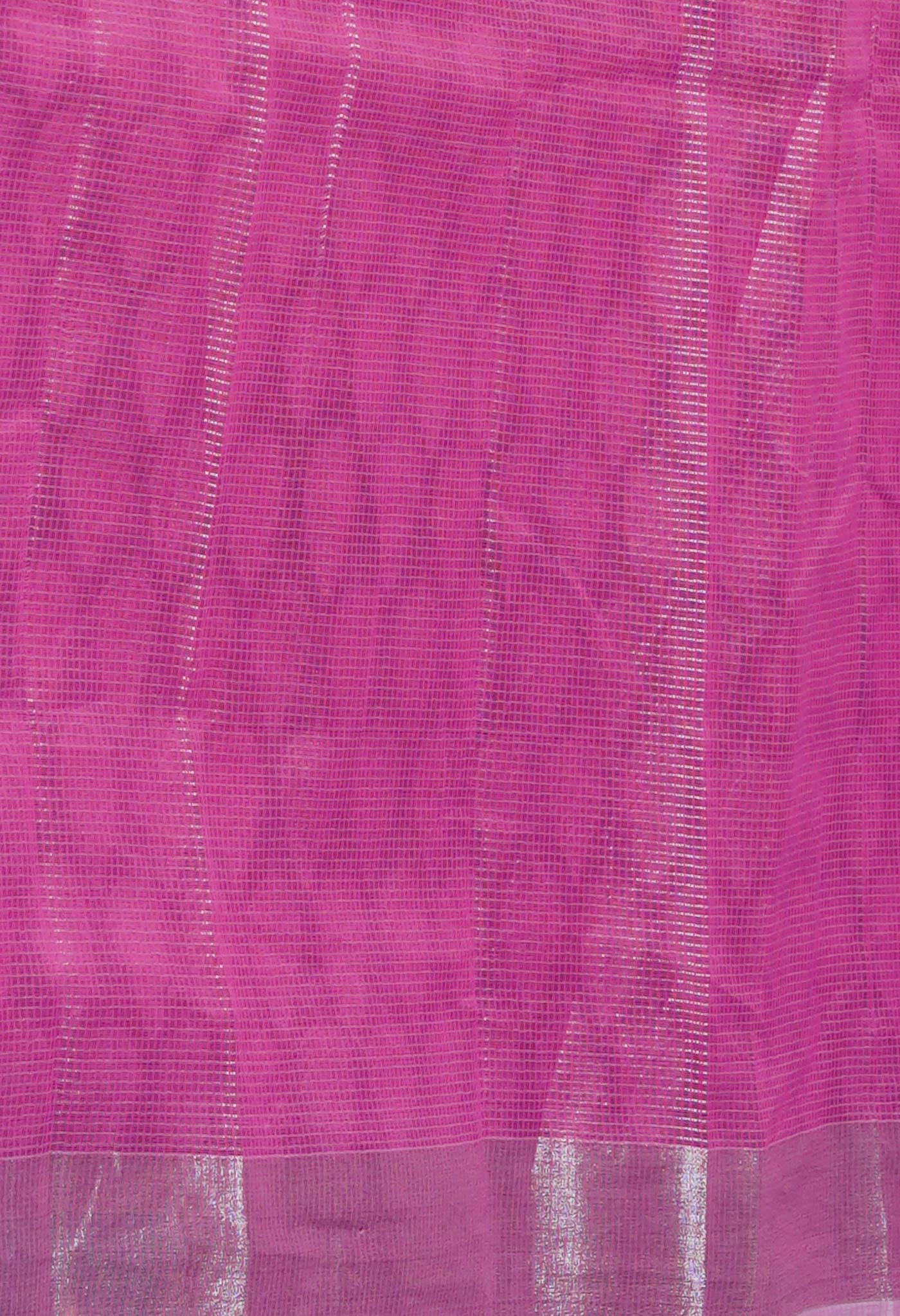 Pink Pure Block Printed Kota Cotton Saree