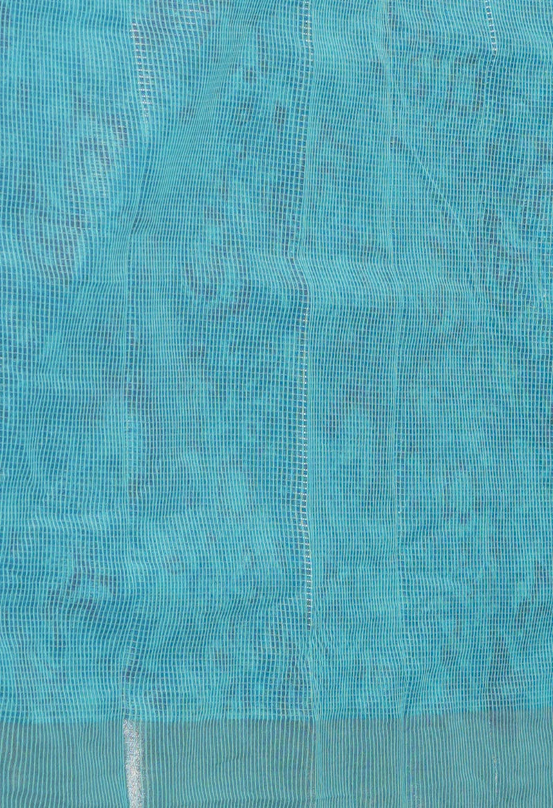 Blue Pure  Block Printed Kota Cotton Saree-UNM73674