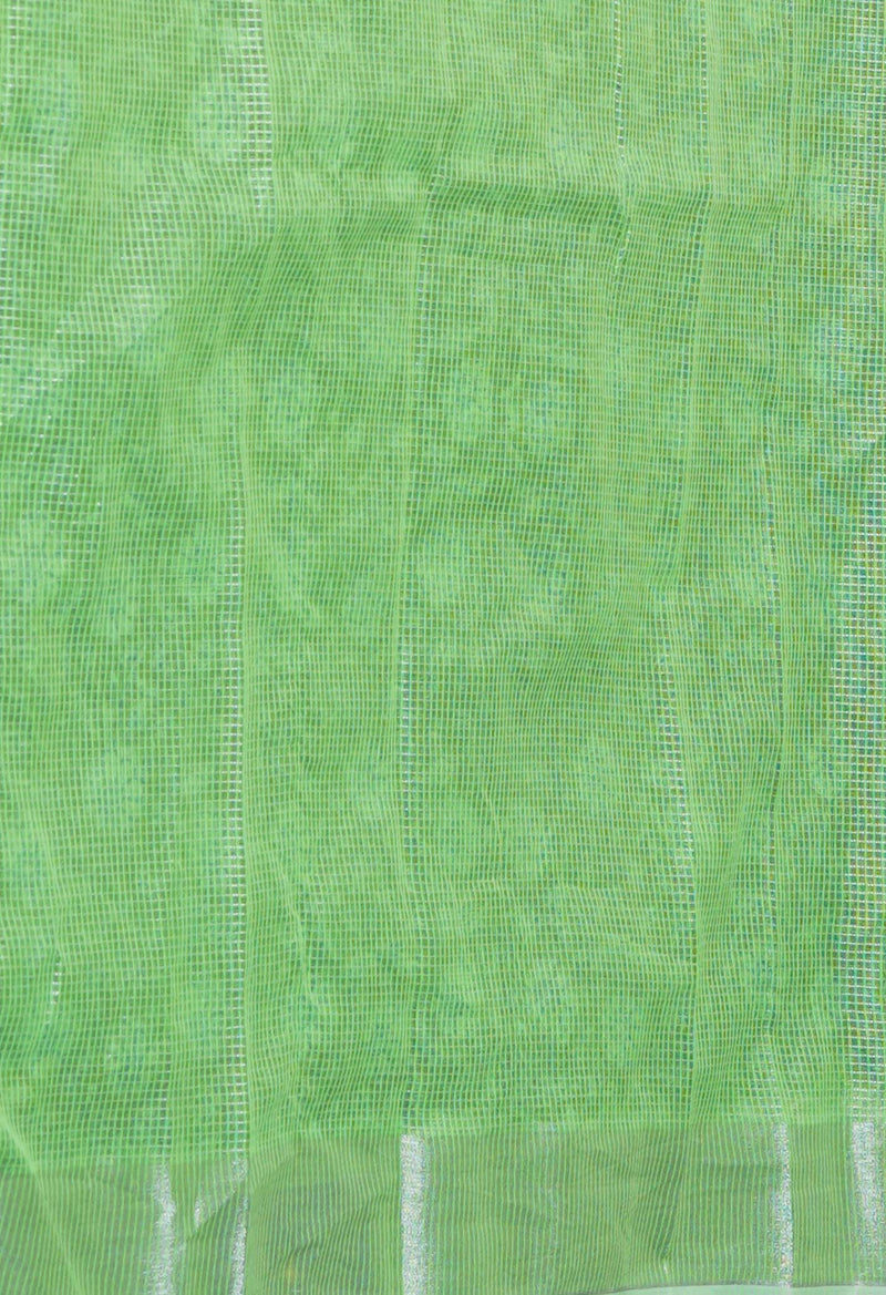 Green Pure  Block Printed Kota Cotton Saree-UNM73676