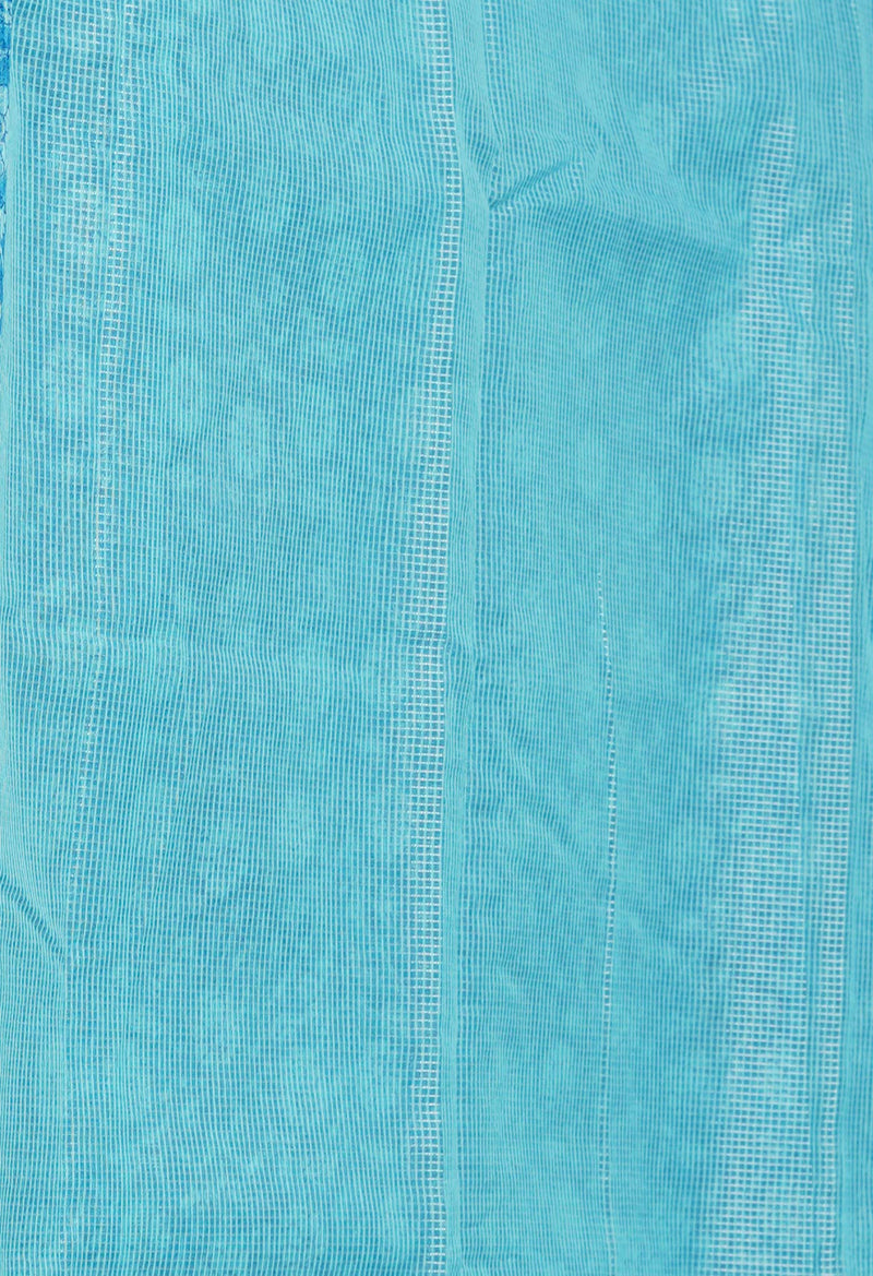 Blue Pure  Block Printed Kota Cotton Saree-UNM73682