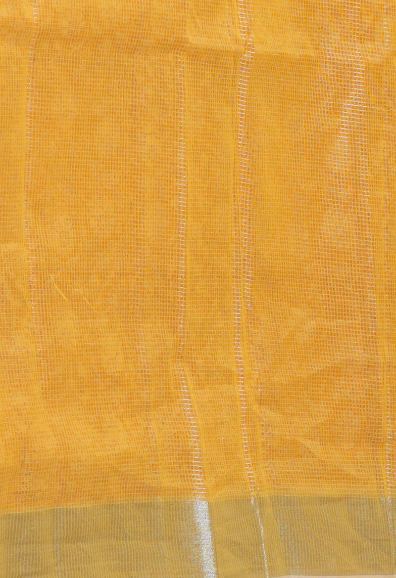 Orange Pure  Block Printed Kota Cotton Saree-UNM73683