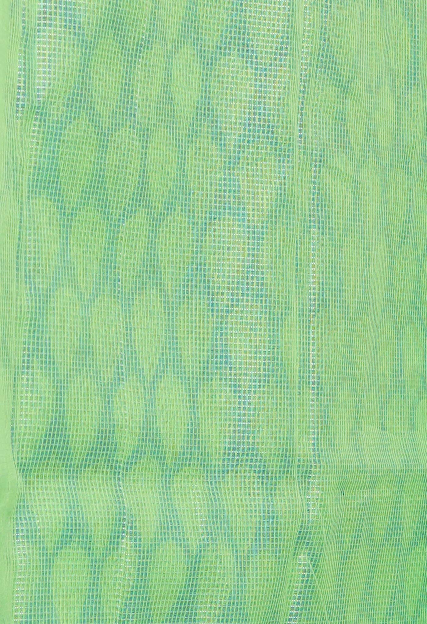 Peacock Blue Pure Block Printed Kota Cotton Saree