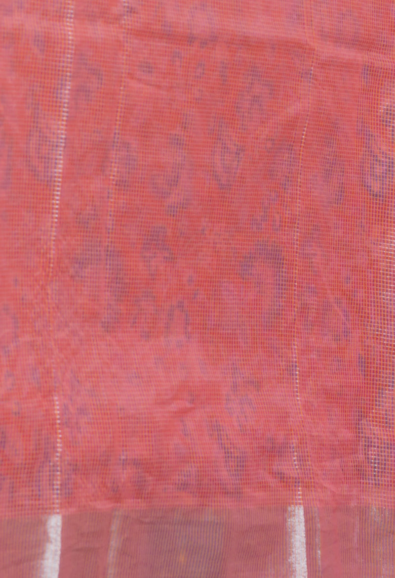 Brick Red Pure  Block Printed Kota Cotton Saree-UNM73686