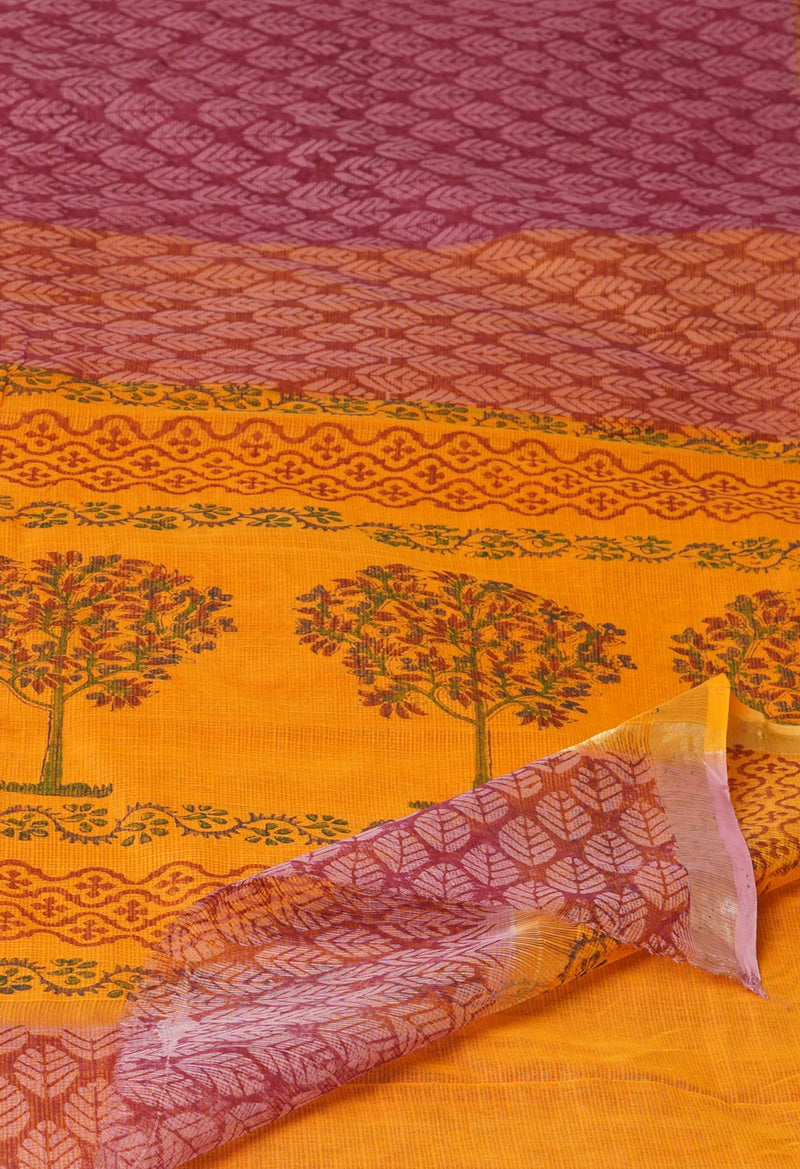 Maroon  Pure Dyed Printed Kota Cotton Cotton Saree-UNM73771