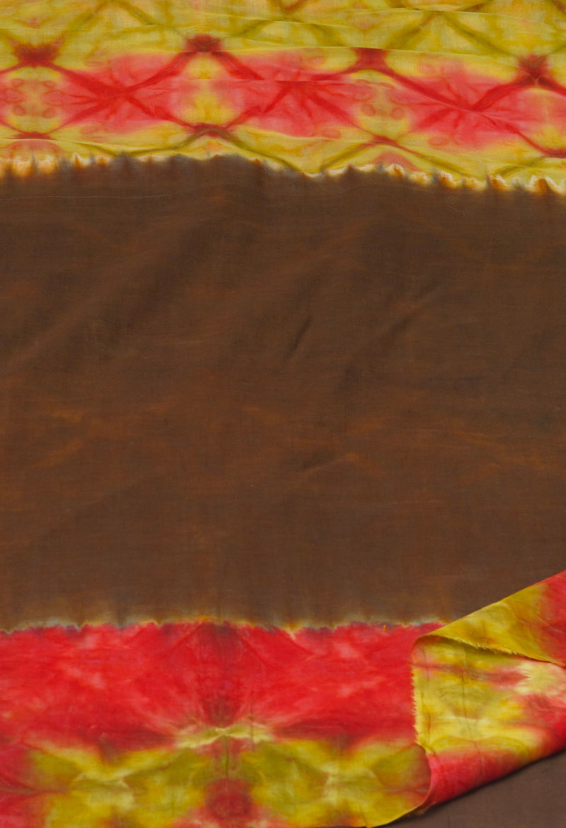 Multi Pure  Shibori Printed Superfine Mulmul Cotton Saree-UNM73777