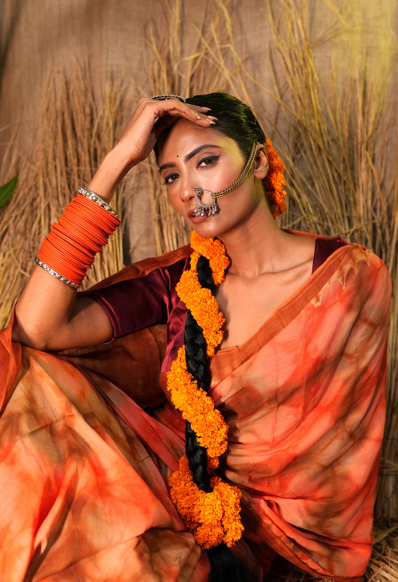 Multi Pure  Shibori Printed Superfine Mulmul Cotton Saree-UNM73778