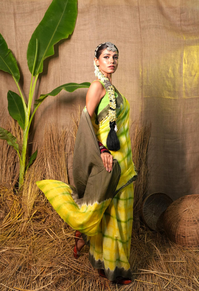 Multi Pure  Shibori Printed Superfine Mulmul Cotton Saree-UNM73779