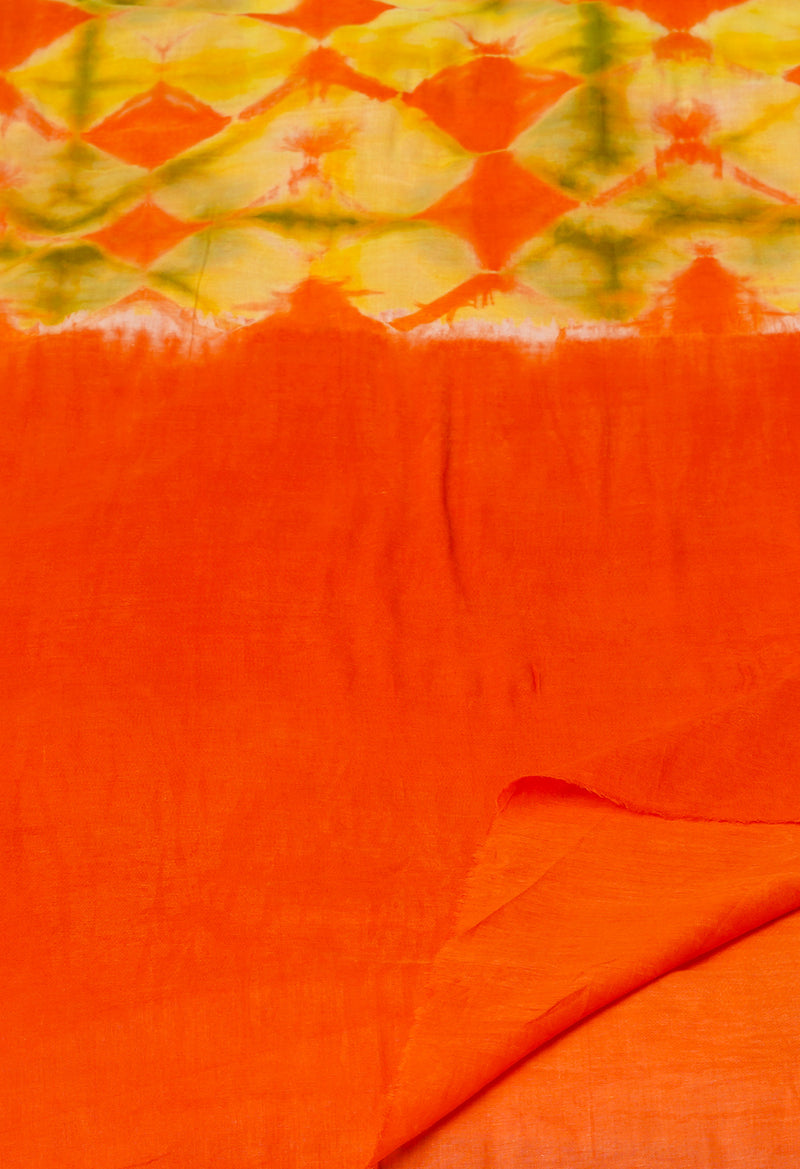 Multi Pure  Shibori Printed Superfine Mulmul Cotton Saree-UNM73785