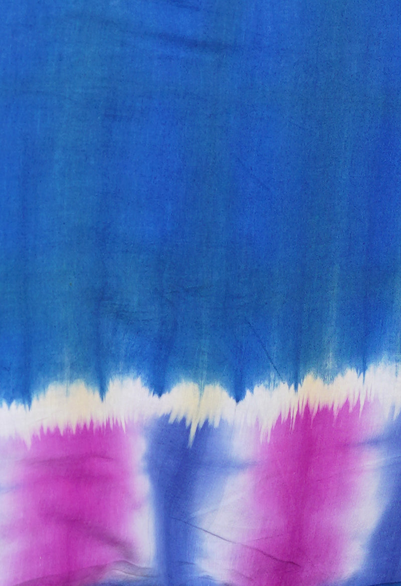 Multi Pure  Shibori Printed Superfine Mulmul Cotton Saree-UNM73801