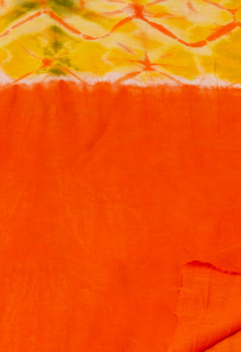 Multi Pure  Shibori Printed Superfine Mulmul Cotton Saree-UNM73802