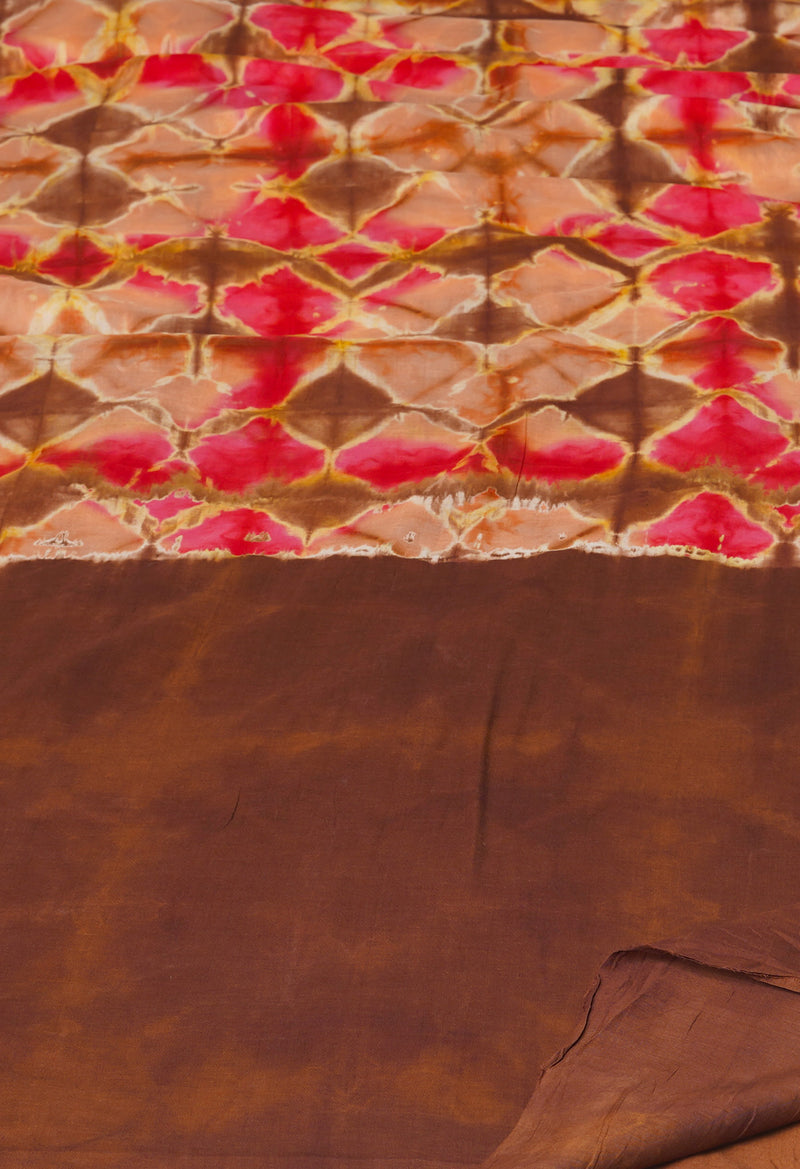 Multi Pure  Shibori Printed Superfine Mulmul Cotton Saree-UNM73809