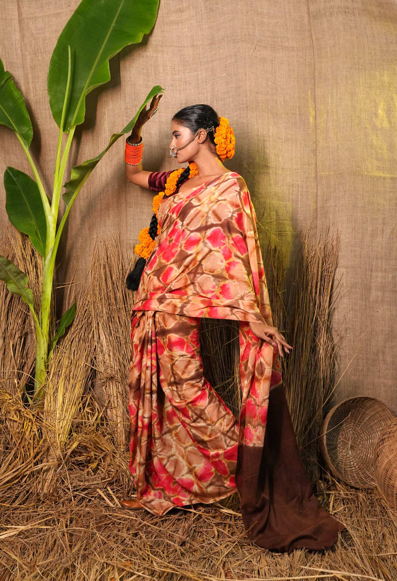 Multi Pure  Shibori Printed Superfine Mulmul Cotton Saree-UNM73809