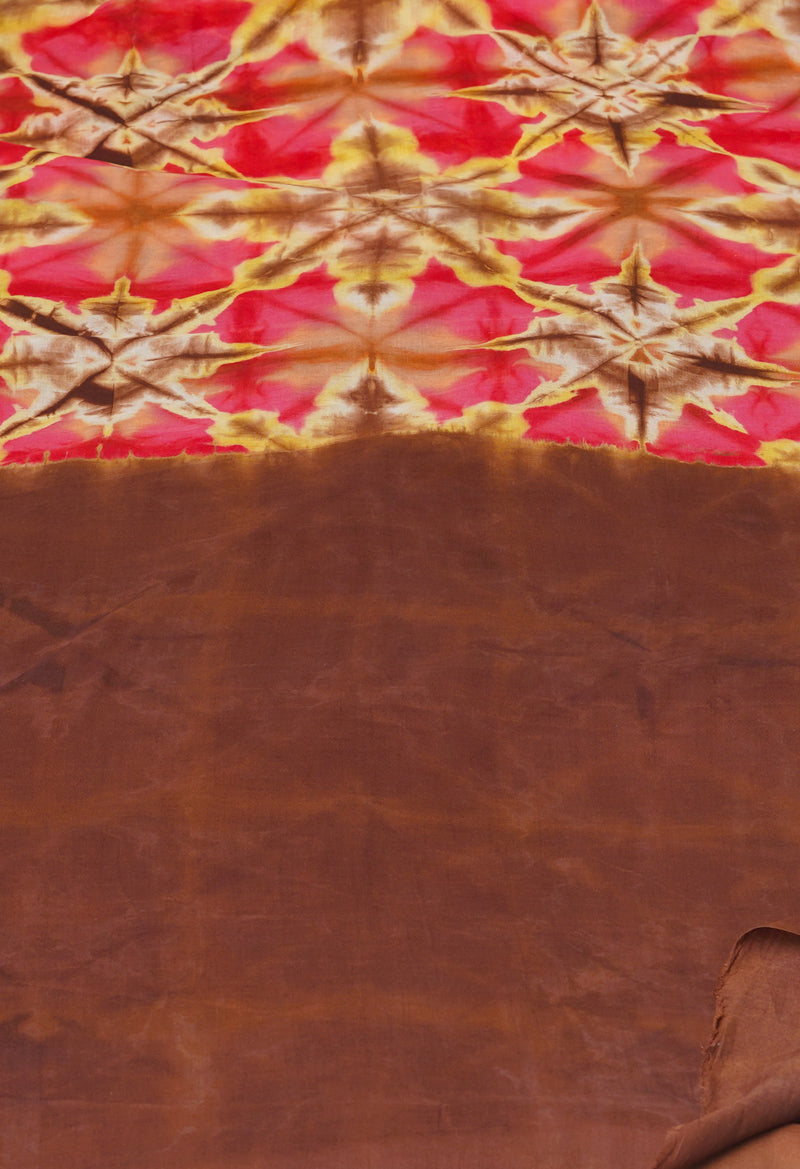 Multi Pure  Shibori Printed Superfine Mulmul Cotton Saree-UNM73812