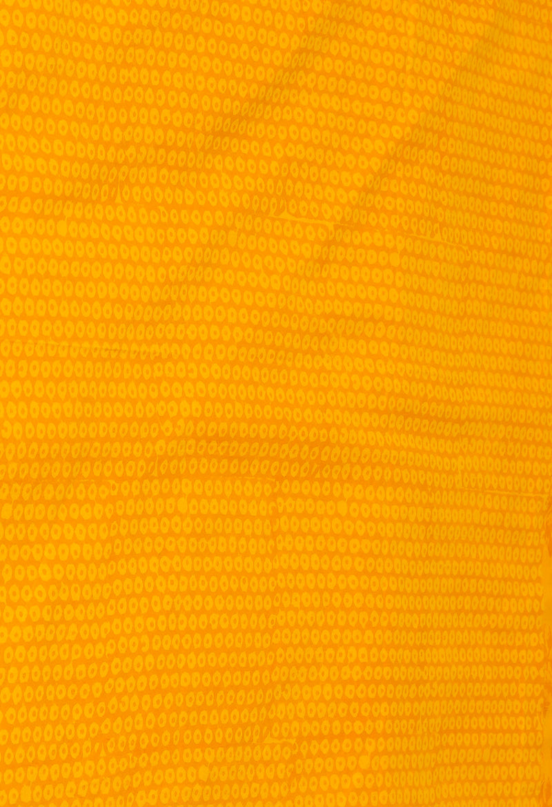 Yellow Pure  Block Printed Superfine Mulmul Cotton Saree-UNM73847