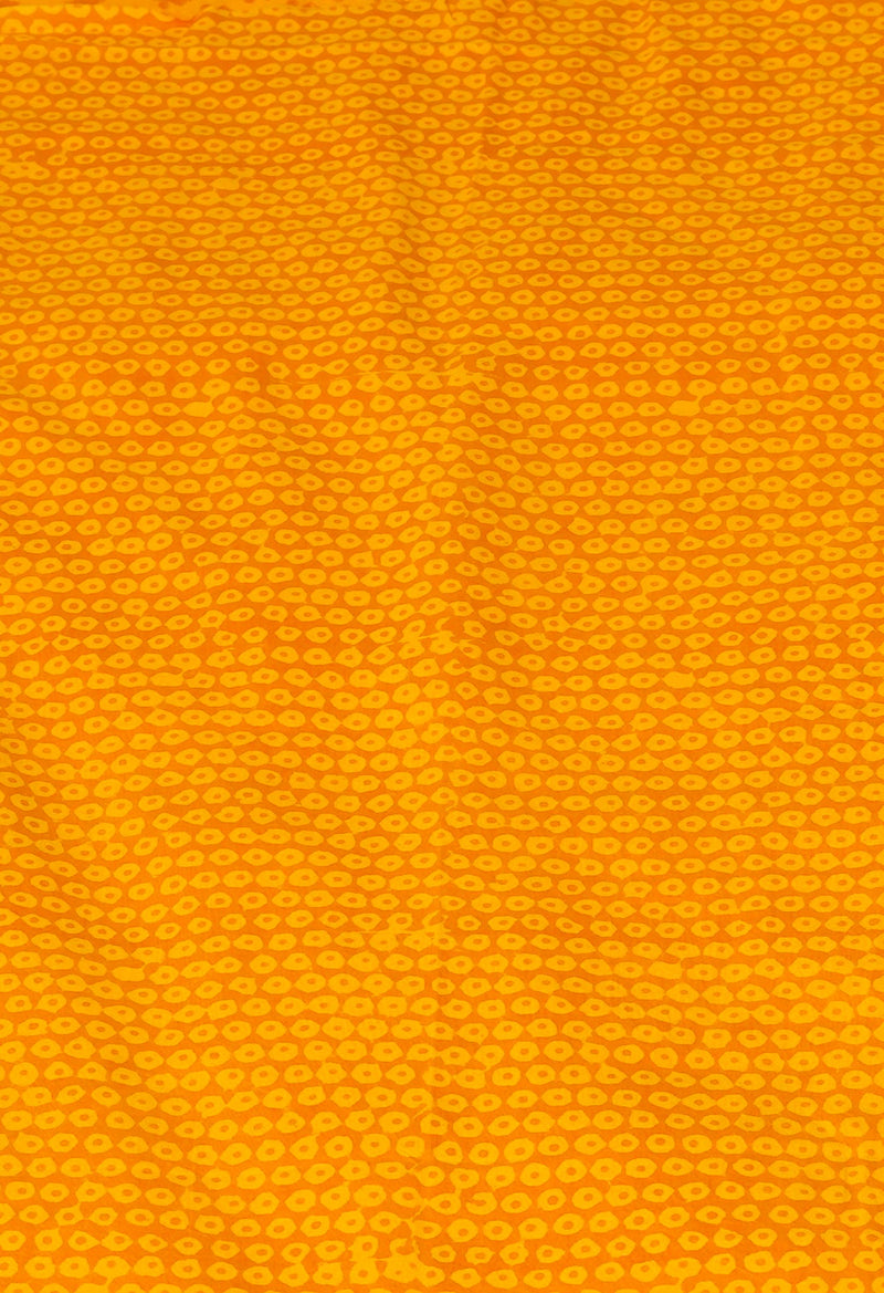 Yellow Pure  Block Printed Superfine Mulmul Cotton Saree-UNM73850