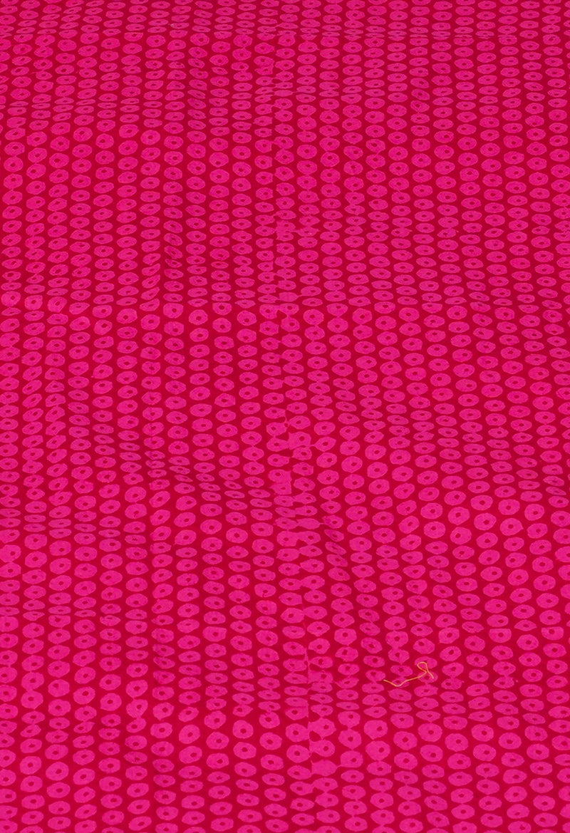 Pink Pure  Block Printed Superfine Mulmul Cotton Saree-UNM73851