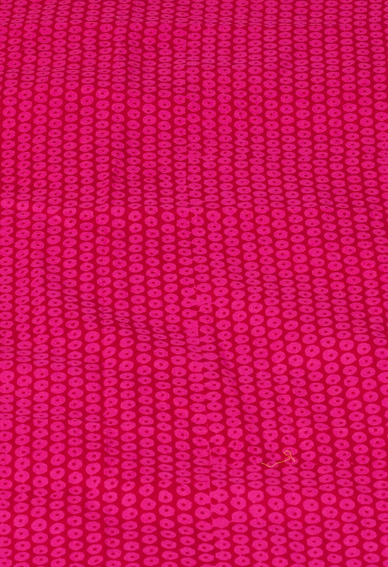 Pink Pure  Block Printed Superfine Mulmul Cotton Saree-UNM73851