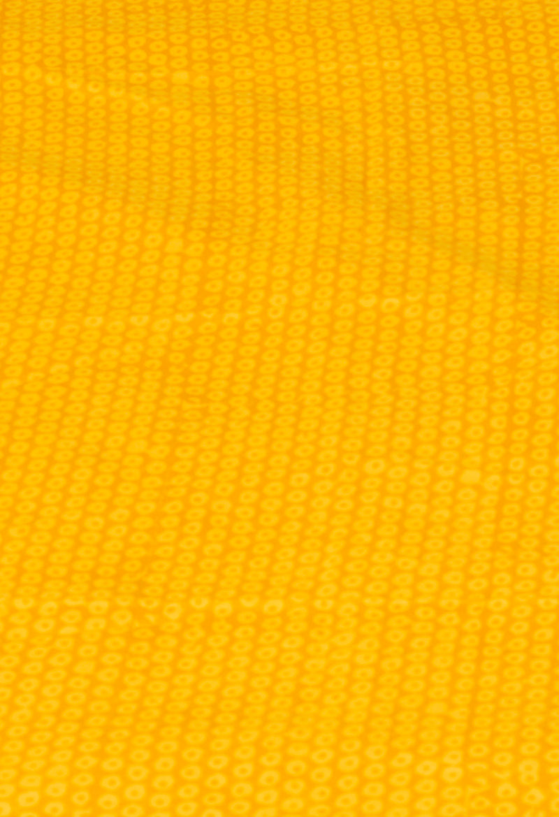 Yellow Pure  Block Printed Superfine Mulmul Cotton Saree-UNM73853