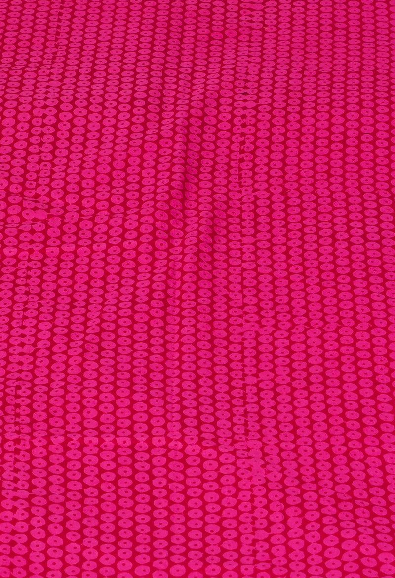 Pink Pure  Block Printed Superfine Mulmul Cotton Saree-UNM73854