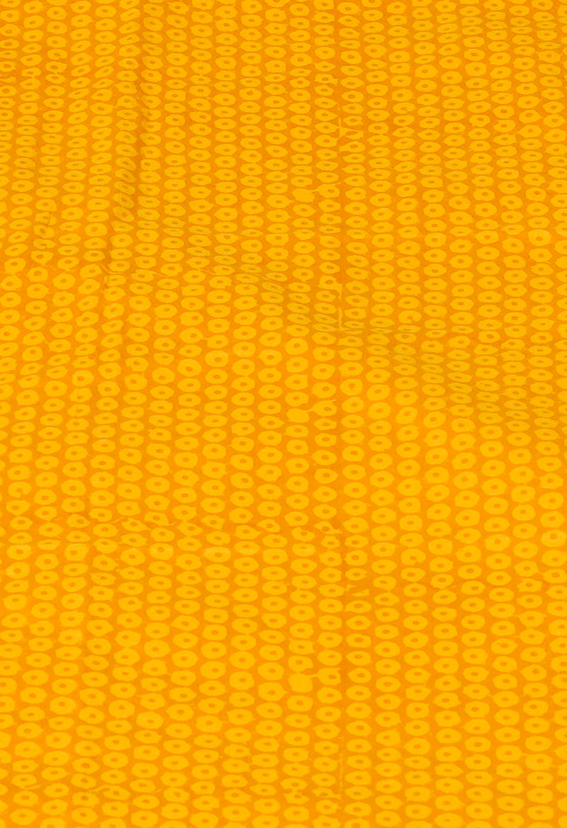 Yellow Pure  Block Printed Superfine Mulmul Cotton Saree-UNM73865