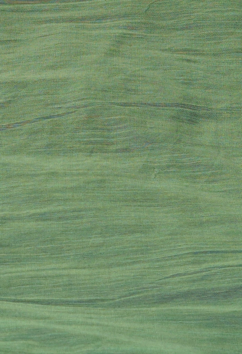 Black-Green Pure  Plain Contrast Pallu Cotton Linen Saree-UNM73869